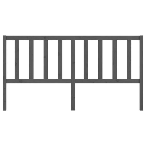 vidaXL T&ecirc;te de lit Gris 186x4x100 cm Bois massif de pin