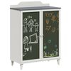 vidaXL Buffet avec Tableau Noir Gris et blanc 80 x 40 x 110 cm