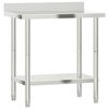 vidaXL Table de travail de cuisine avec dosseret 82,5x55x93 cm inox