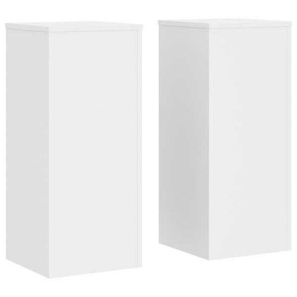 vidaXL Supports pour plantes 2 pcs blanc 30x30x70 cm bois d'ing&eacute;nierie