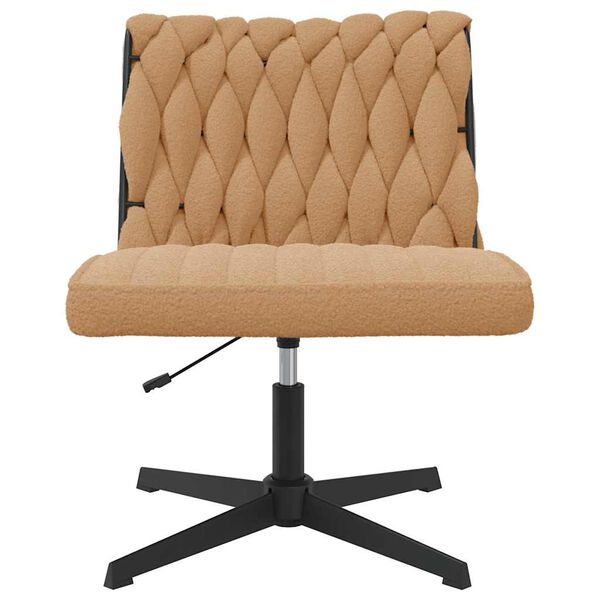 vidaXL Chaise pivotante de bureau beige bouclé comme de la laine tissu