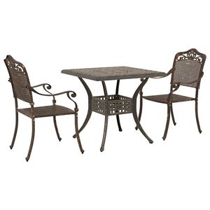 vidaXL Ensemble de tables de jardin 3 pcs Bronze Aluminium coul&eacute;