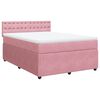 vidaXL Sommier &agrave; lattes de lit avec matelas Rose 140x200 cm Velours