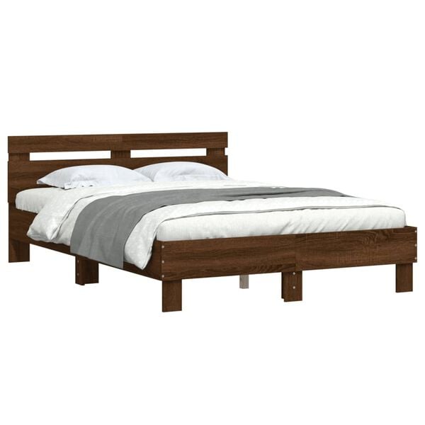 vidaXL Cadre de lit sans matelas ch&ecirc;ne marron 120x190 cm