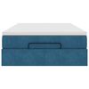 vidaXL Lit ottoman avec matelas bleu fonc&eacute; 120x190 cm velours