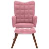 vidaXL Chaise &agrave; bascule avec repose-pied rose velours