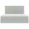 vidaXL Lit de Rangement avec matelas Gris clair 200 x 200 cm Velours