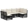 vidaXL Ensemble de canap&eacute; de jardin 6 pc 6 place Noir polyrotin