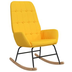 vidaXL Chaise &agrave; bascule Jaune moutarde Tissu
