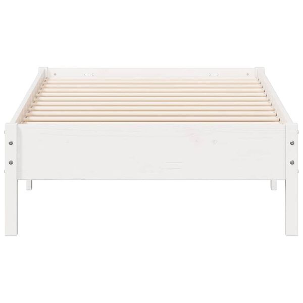 vidaXL Cadre de lit sans matelas blanc 75x190 cm bois de pin massif