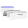 vidaXL Lit ottoman avec matelas & LED blanc pur 140x190cm similicuir