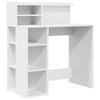 vidaXL Bureau avec &eacute;tag&egrave;re Blanc 90 x 48 x 101,5 cm Bois d'ing&eacute;nierie