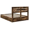 vidaXL Lit de Rangement Ch&ecirc;ne fum&eacute; 160 x 200 cm Bois d'ing&eacute;nierie