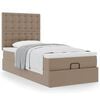 VidaXL Lit ottoman et matelas cappuccino 80x200 cm similicuir