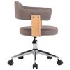 vidaXL Chaise pivotante de bureau Taupe Bois courbé et tissu