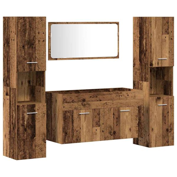 vidaXL Ensemble de meubles salle de bain 4 pcs bois d'ing&eacute;nierie