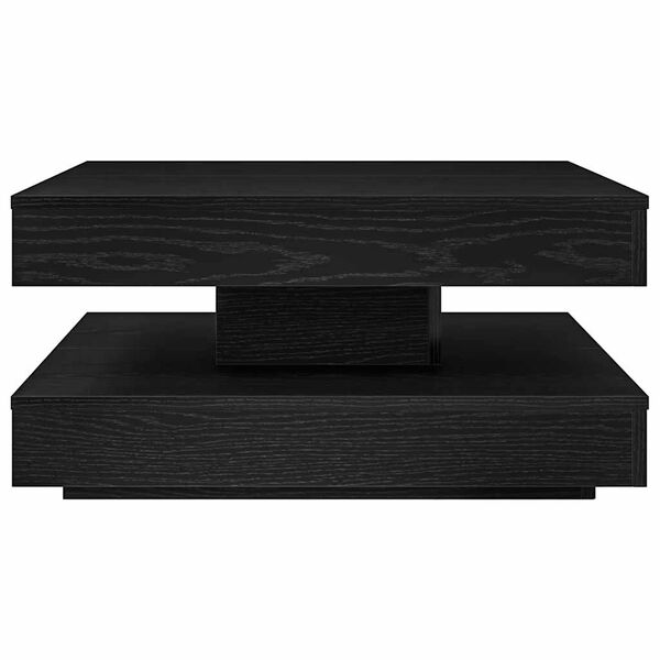 vidaXL Table basse rotative &agrave; 360 degr&eacute;s noir 70x70x34,5 cm