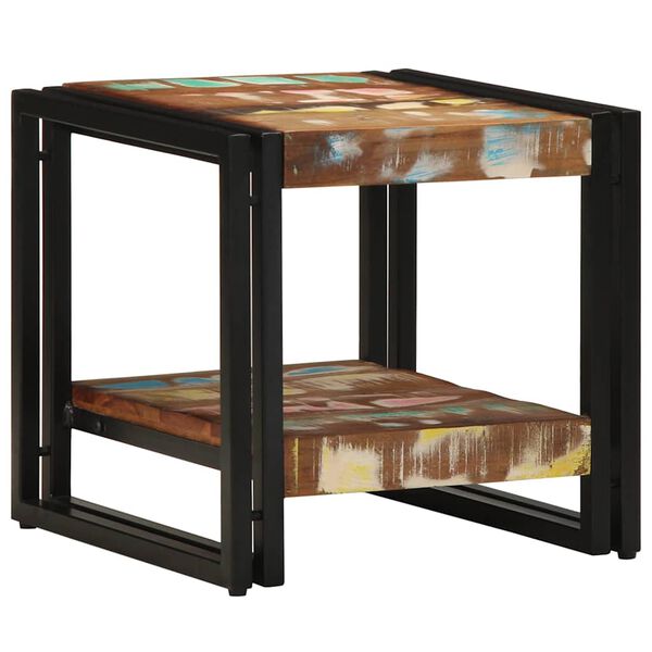 vidaXL Table basse Multicolore 40 x 40 x 38 cm Bois Recycl&eacute; Solide