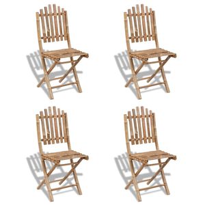 vidaXL Chaises pliables d'ext&eacute;rieur Bambou 4 pcs