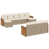 vidaXL Salon de jardin avec coussins 10 pcs beige r&eacute;sine tress&eacute;e