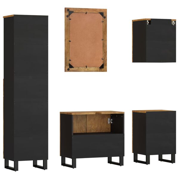 vidaXL Ensemble de meubles de salle de bain 5 pcs bois manguier massif