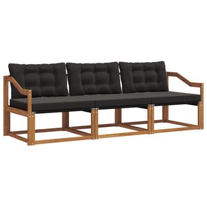 vidaXL Ensemble de canap&eacute;s d'ext&eacute;rieur 3 pc Naturel et Noir
