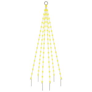 vidaXL Sapin de No&euml;l sur m&acirc;t de drapeau 108 LED Blanc chaud 180 cm