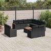vidaXL Salon de jardin 12 pcs avec coussins noir r&eacute;sine tress&eacute;e