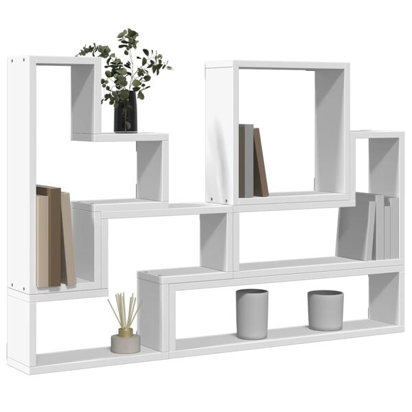 vidaXL &Eacute;tag&egrave;re murale blanc 96x12x64 cm bois d&rsquo;ing&eacute;nierie