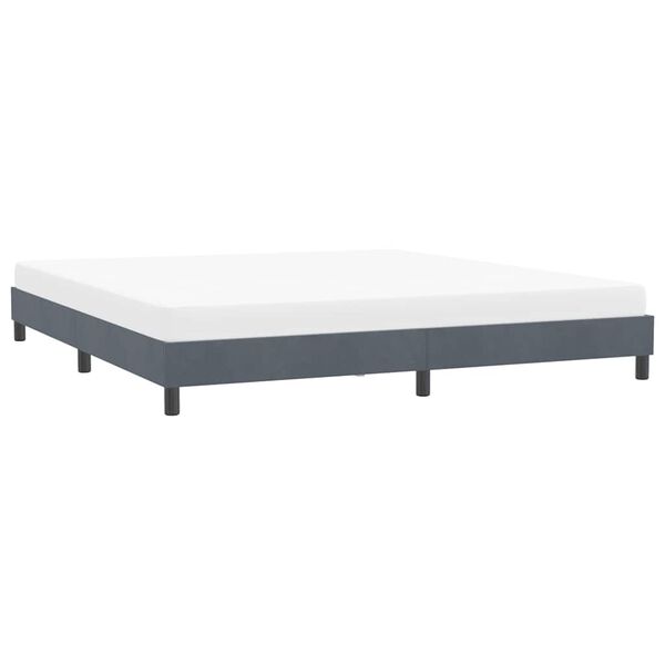 vidaXL Cadre de lit sans matelas gris fonc&eacute; 180x210 cm velours