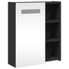vidaXL Armoire de salle de bain à miroir avec LED noir 45x13x52 cm