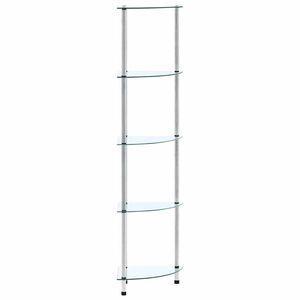 vidaXL &Eacute;tag&egrave;re 5 niveaux Transparent 30x30x130 cm Verre tremp&eacute;