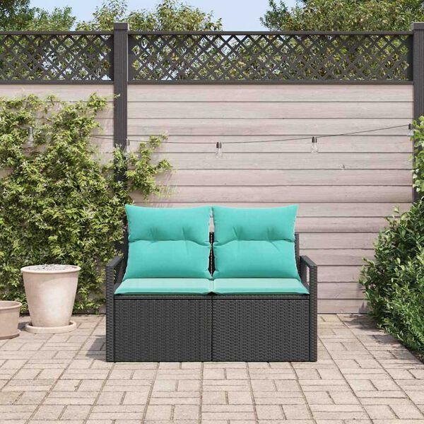 vidaXL Canap&eacute; de jardin avec coussin 120 x 62 x 69 cm polyrotin