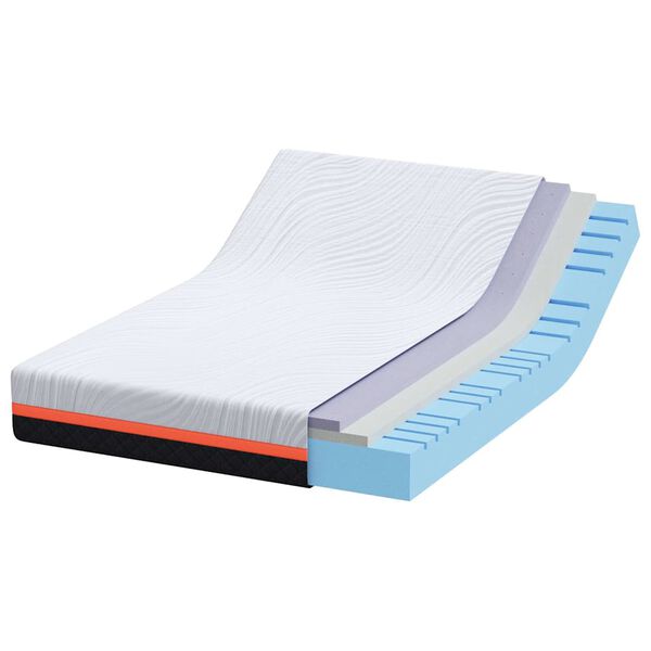 vidaXL Matelas Blanc et Gris 160 x 200 cm Tissu jacquard