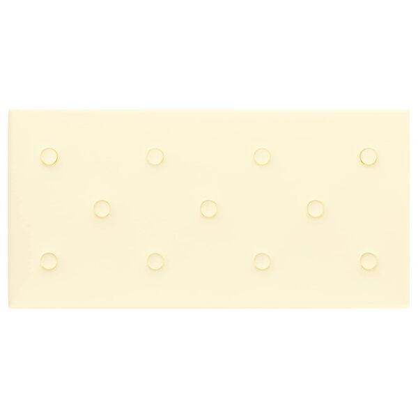 vidaXL T&ecirc;te de lit murale 12 pcs Cr&egrave;me 60 x 30 cm Simili cuir