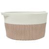 vidaXL Panier de rangement marron et blanc &Oslash;40x25 cm coton