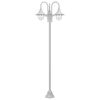 vidaXL Lampadaire de jardin E27 220 cm Aluminium 3 lanternes Blanc