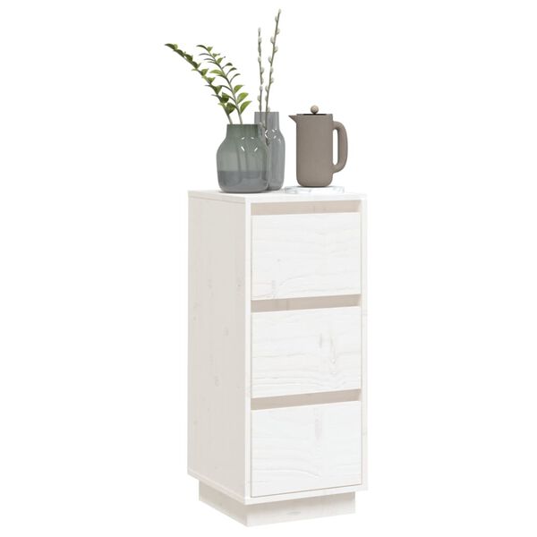 vidaXL Buffet Blanc 32x34x75 cm Bois massif de pin