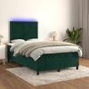 vidaXL Sommier &agrave; lattes de lit avec matelas LED vert fonc&eacute; 120x190 cm