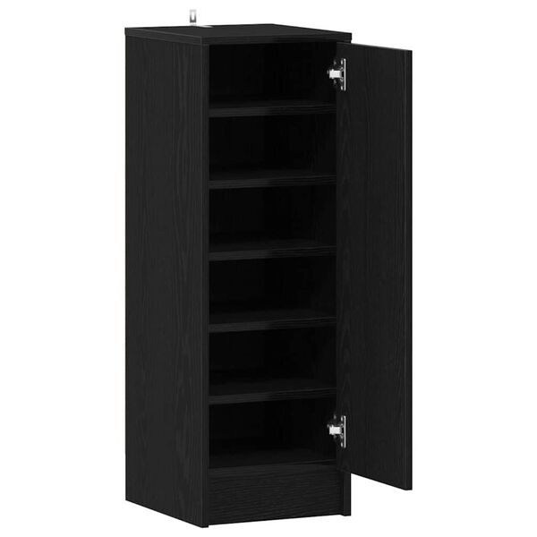 vidaXL Cabinet &agrave; chaussures avec &eacute;tag&egrave;re Ch&ecirc;ne noir 32 x 35 x 92 cm
