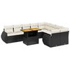 vidaXL Salon de jardin 10 pcs avec coussins noir r&eacute;sine tress&eacute;e