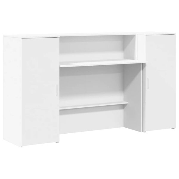vidaXL Bureau de réception Blanc 180x50x103,5 cm Bois d'ingénierie
