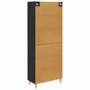 vidaXL Haut Armoire avec tiroir Ch&ecirc;ne noir 69,5 x 34 x 180 cm