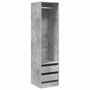 vidaXL Garde-robe avec tiroirs Gris b&eacute;ton 50x50x200 cm Bois ing&eacute;nierie