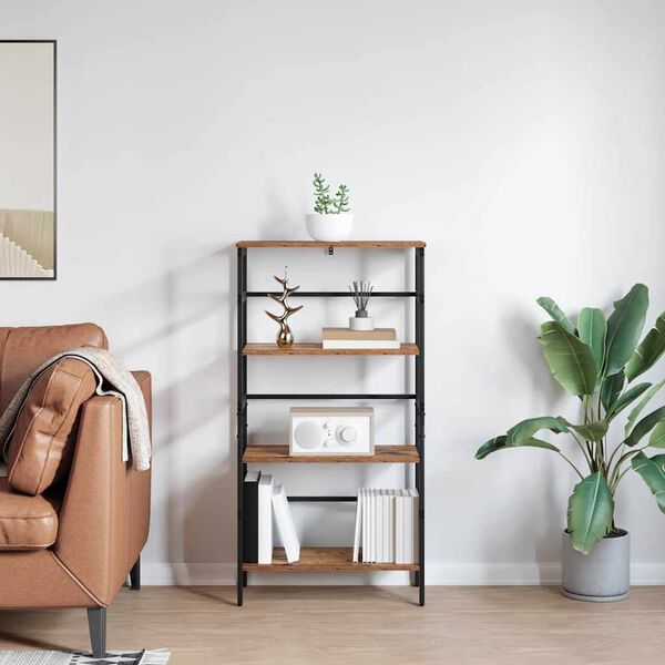 vidaXL &Eacute;tag&egrave;re Bois Ancien 60 x 29,5 x 115 cm Bois d'ing&eacute;nierie