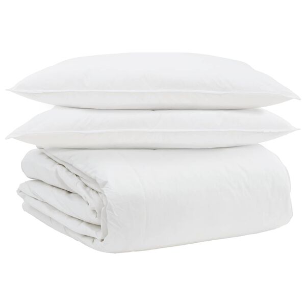 vidaXL Ensemble de Duvet avec oreiller 3 pcs Blanc Plume de canard
