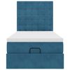 vidaXL Cadre de lit ottoman avec matelas bleu fonc&eacute; 80x200 cm velours