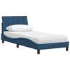 vidaXL Lit avec matelas Hanko bleu 90x190 cm tissu