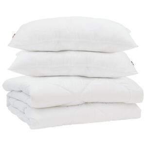 vidaXL Duvet d'&eacute;t&eacute; simple avec oreiller 3 pcs Blanc Microfibre