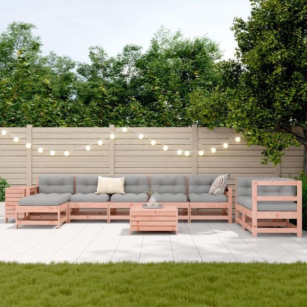 vidaXL Salon de jardin 10 pcs bois massif sapin de douglas